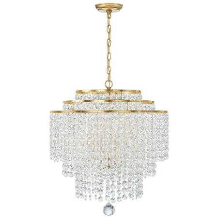 Crystorama Gabrielle 6 Light Antique Gold Chandelier GAB-B7305-GA